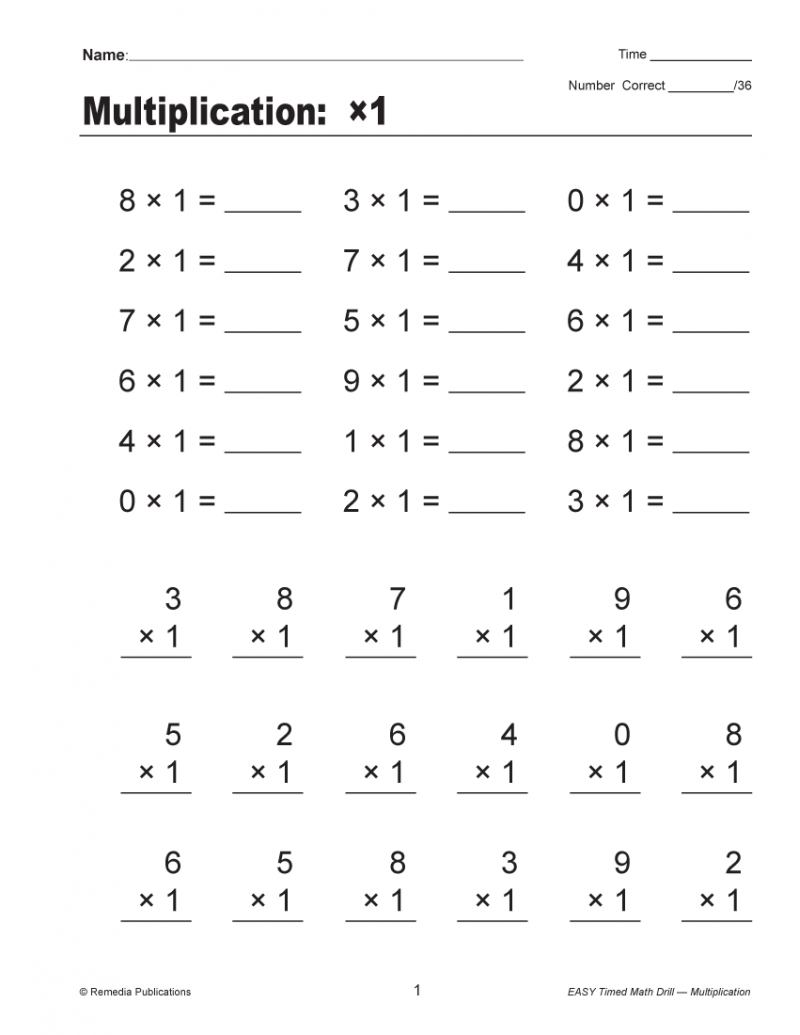 Easy Timed Math Drills: Multiplication – Miller Pads & Paper