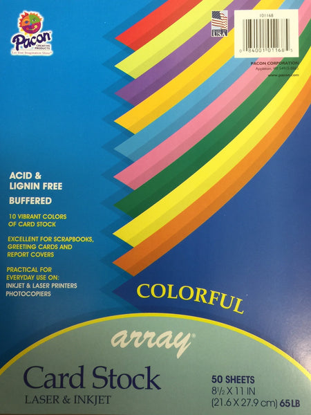 Colored Card Stock Paper 10 color 50 sheets