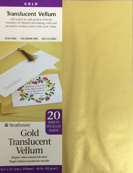 Gold Translucent Paper Gold Translucent Vellum Paper by Strathmore 20ct – Miller Pads & Paper