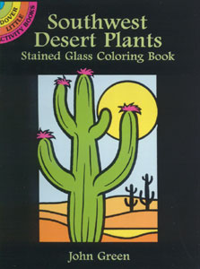 Southwest Desert Plants Stained Glass Coloring Book