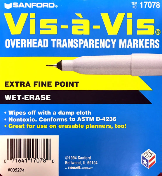 Vis-a-Vis Overhead Extra Fine Point Markers (8 count)