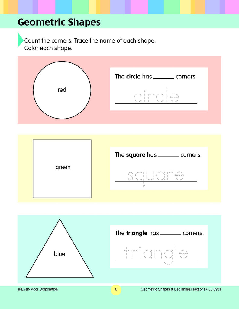 Learning Line: Geometric Shapes and Fractions, Grade 1 - Activity Book ...