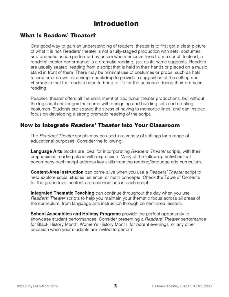 Leveled Readers' Theater, Grade 3 Teacher Reproducibles Miller Pads