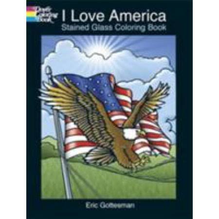 I Love America! Stained Glass Coloring Book