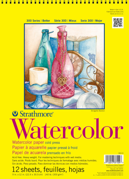 Strathmore Watercolor Spiral Paper Pad 9"x12" 12 Sheets