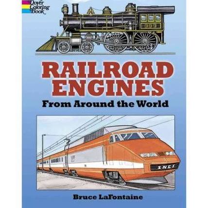 Railroad Engines from Around the world coloring book