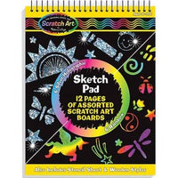 Scratch Art Sketch Pad-12 Scratch-Art Boards and Wooden Stylus