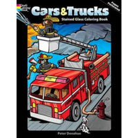Cars & Trucks Stained Glass Coloring Book