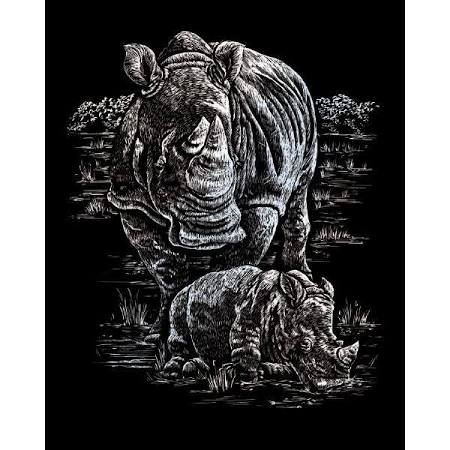 Silver Engraving Art-Rhinocerous
