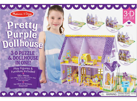Pretty Purple Dollhouse 3D Puzzle