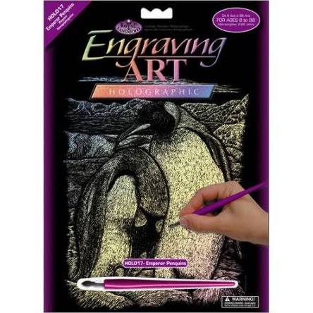 Holographic Engraving Art-Emperor Penguins