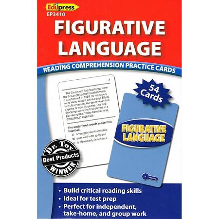 Reading Comprehension Practice Cards: Figurative Language Blue