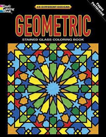 Geometric Stained Glass Coloring Book